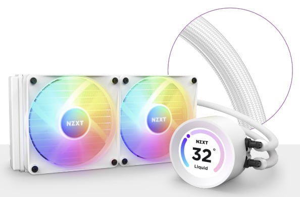 NZXT Kraken Elite RGB 360mm AIO Liquid CPU Cooler - White - Overview