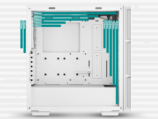 Deepcool CH560 Tempered Glass Mid-Tower ATX Case - White