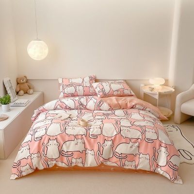 40S Pure Cotton Reversible Cat Lover 4 in 1 bedding sets