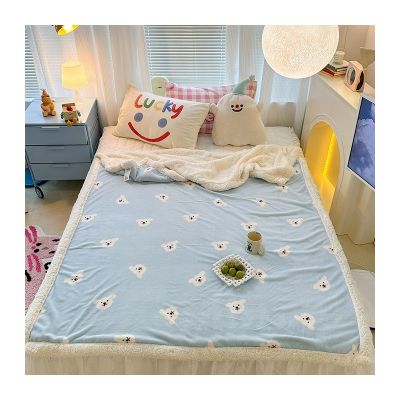 【Free Gift】Milk Velvet Lamb Velvet Blanket – Blue Bear