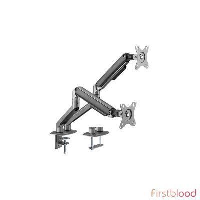 Brateck Dual Monitor Economical Spring-Assisted Monitor Arm Fit Most 17inch-32inch Monitors, Up to 9kg per screen VESA 75x75/100x100 Space Grey