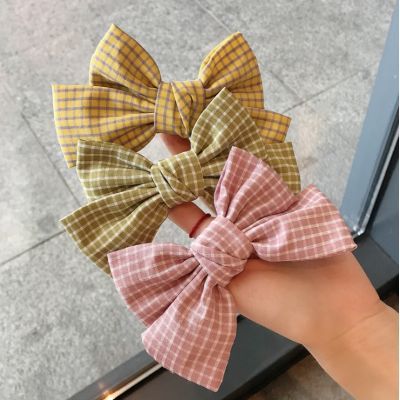 Plaid Bow Duckbill Clips and Bobby Pins