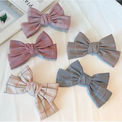 Fine Plaid Bowknot Clip