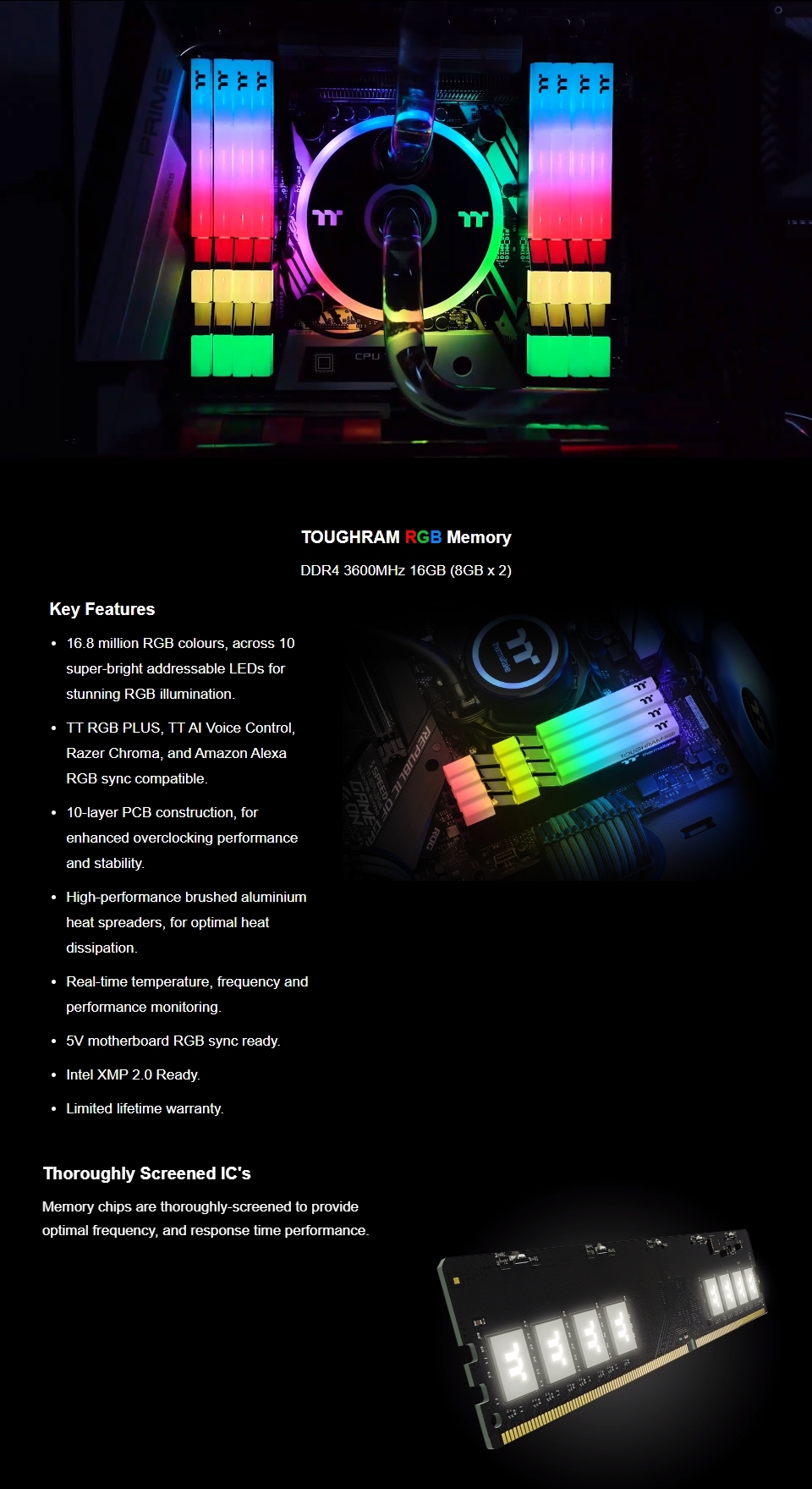 Thermaltake ToughRAM RGB 4400MHz 16GB (2x8GB) DDR4 features